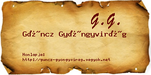 Güncz Gyöngyvirág névjegykártya